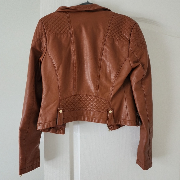Express Brown Faux Leather Jacket - Picture 4 of 4